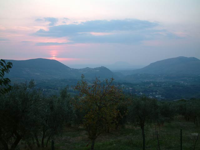 tramonto in vista di Nerola